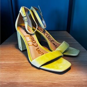 Sam Edelman Bright Yellow Block Heels